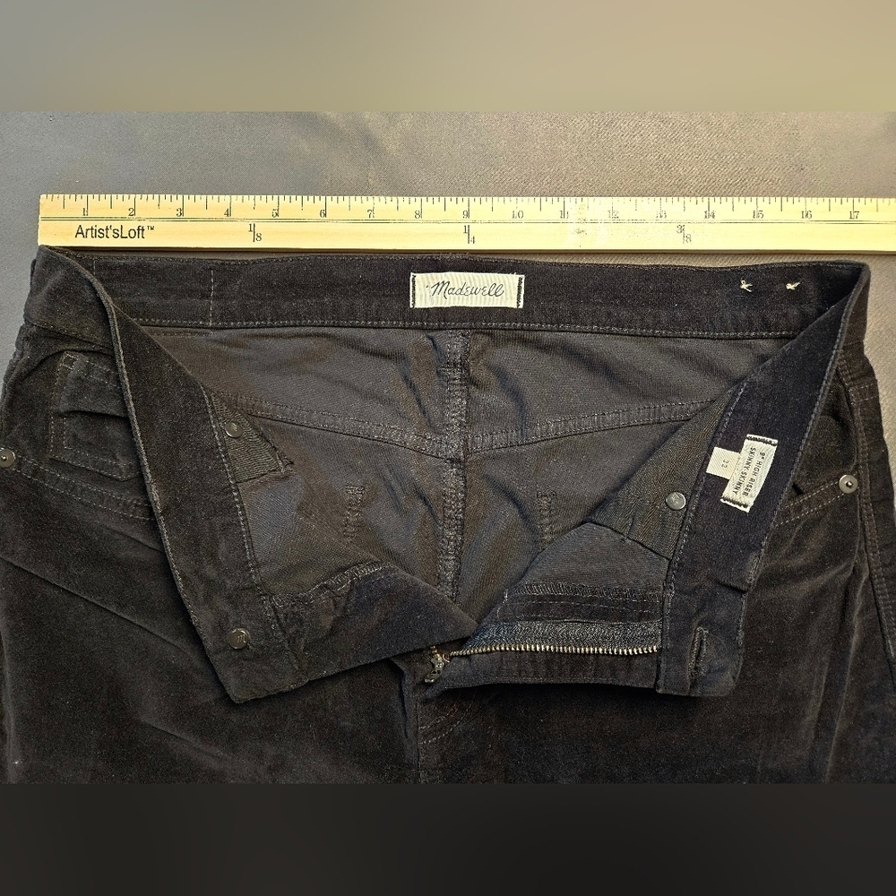 Madewell women's Jeans 9” High Rise Skinny Jeans Size 32 Black Stretch Denim